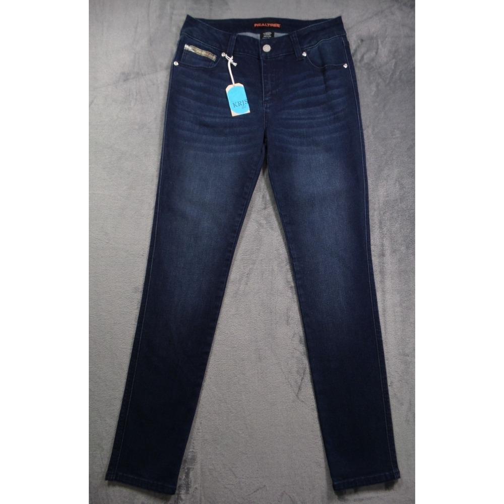 Realtree Jeans Womens Size 27 x 30 Blue Denim Skinny Mid Rise Stretch‎ NWT